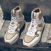 Luxury Brand Oem Leather Casual Shoes Mens Hightop Sneakers 2021